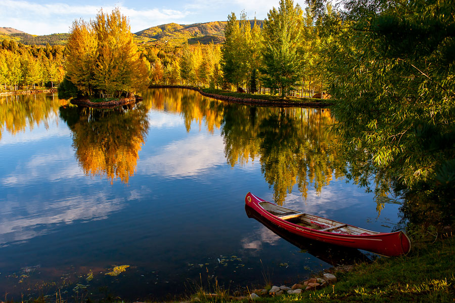 Red Cliff Ranch Pond and Canoe