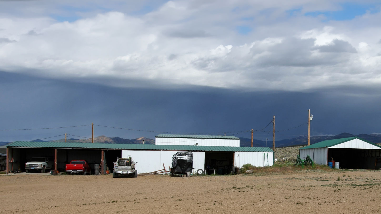 Ranch shop and equipment buildings at Bell Brand Ranch